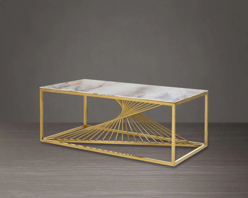 Curve Rode Based Center Table Elegant Luxury Look Style Furniture