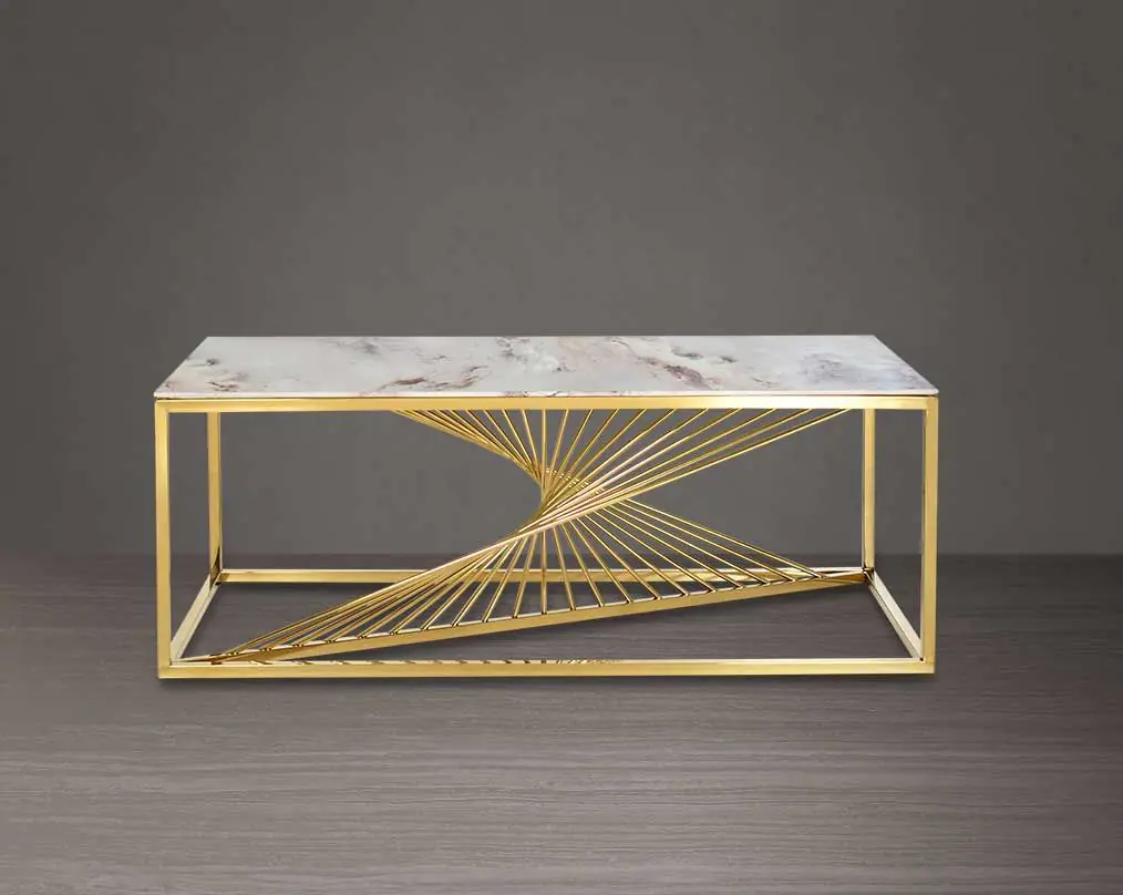 Curve Rode Based Center Table Elegant Luxury Look Style Furniture