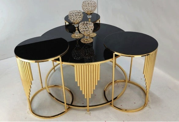 Metal Frame Center Table with Elegant Nesting Table - Metal Furniture