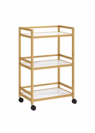 Multi-Purpose Trolley with Elegant Marble Texture Shelves – Stylish & Functional Storage on Wheels