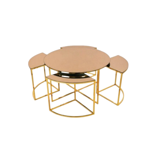 Radiant Curve Center Table with Nesting Table Set - Metal Furniture