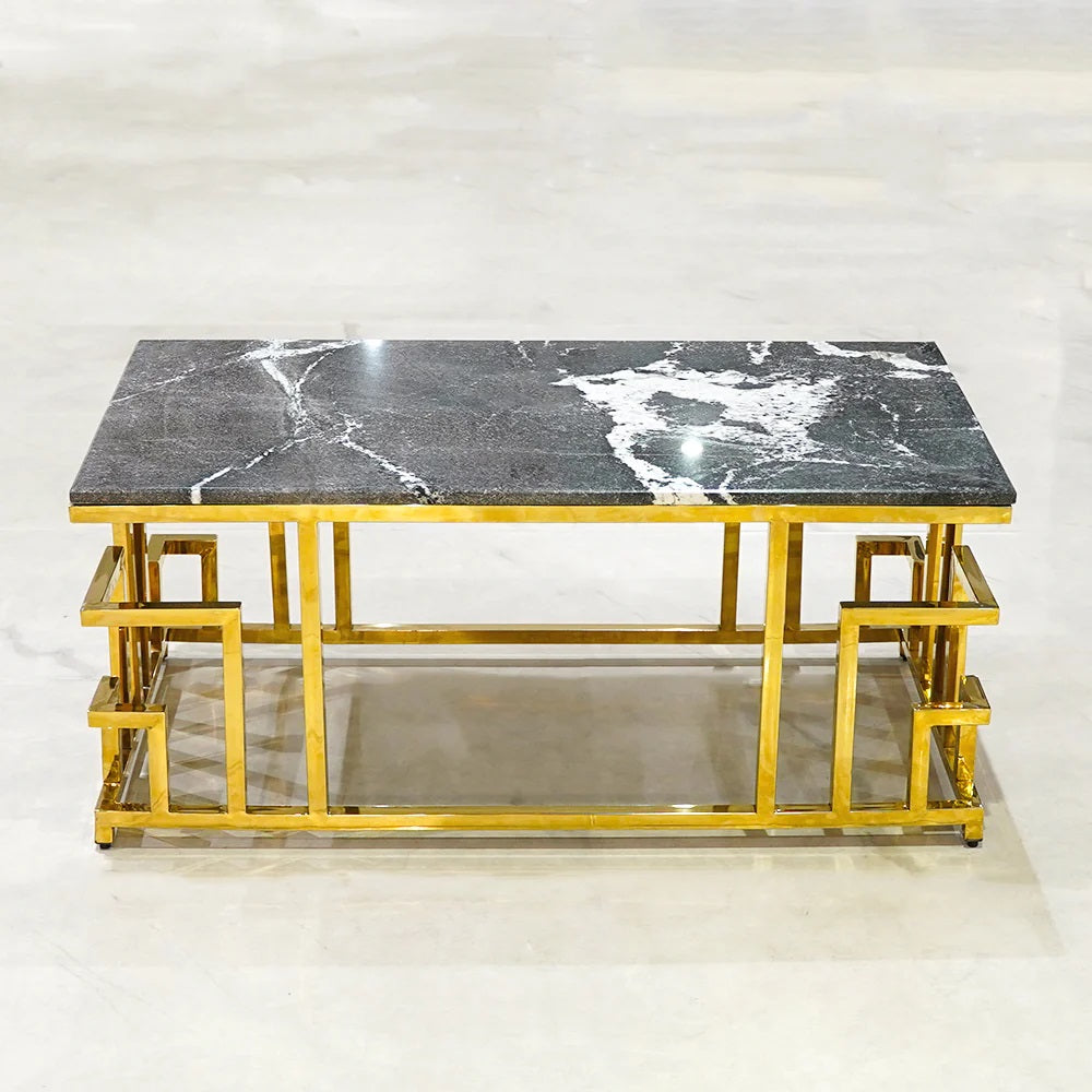 Modern Center Table with Gold Finish