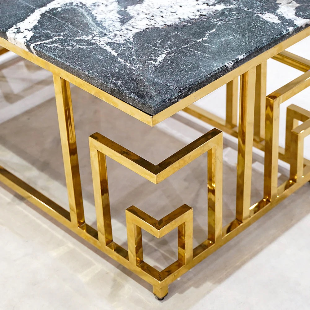 Modern Center Table with Gold Finish