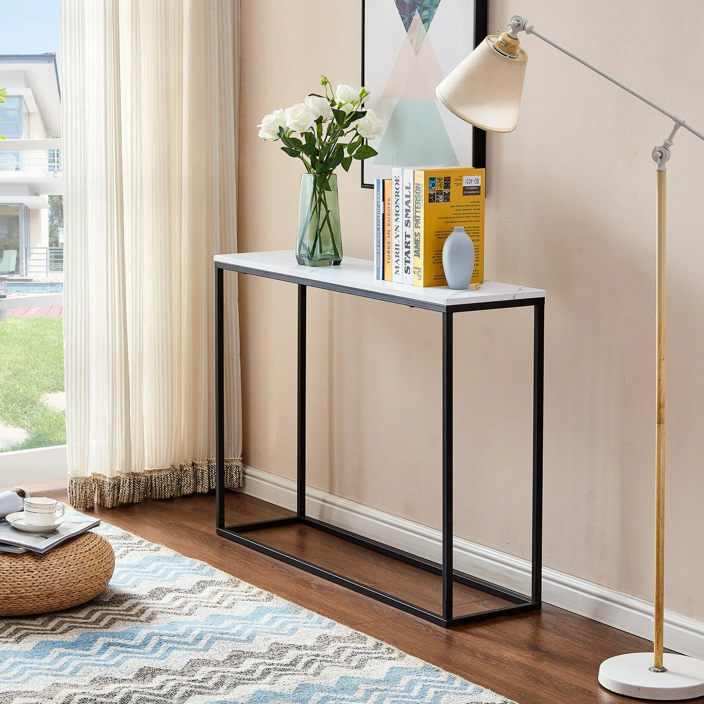 Simple Narrow Rode Console Table Living Room Table