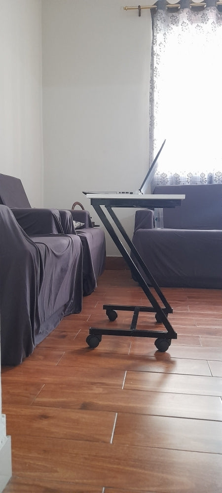 Z Shape Laptop Table Metal Frame With Wheels