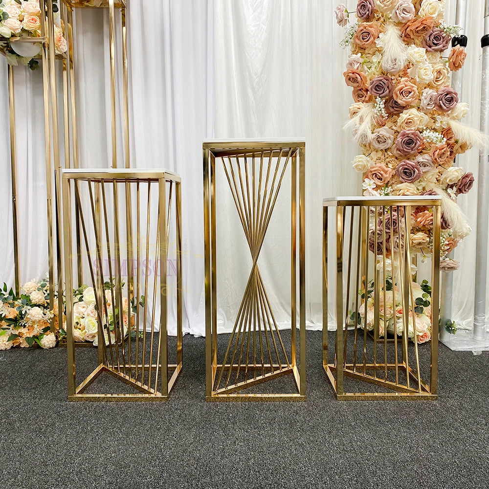 3 Pieces Curve Rode Based Nesting Table Set - Metal Furniture