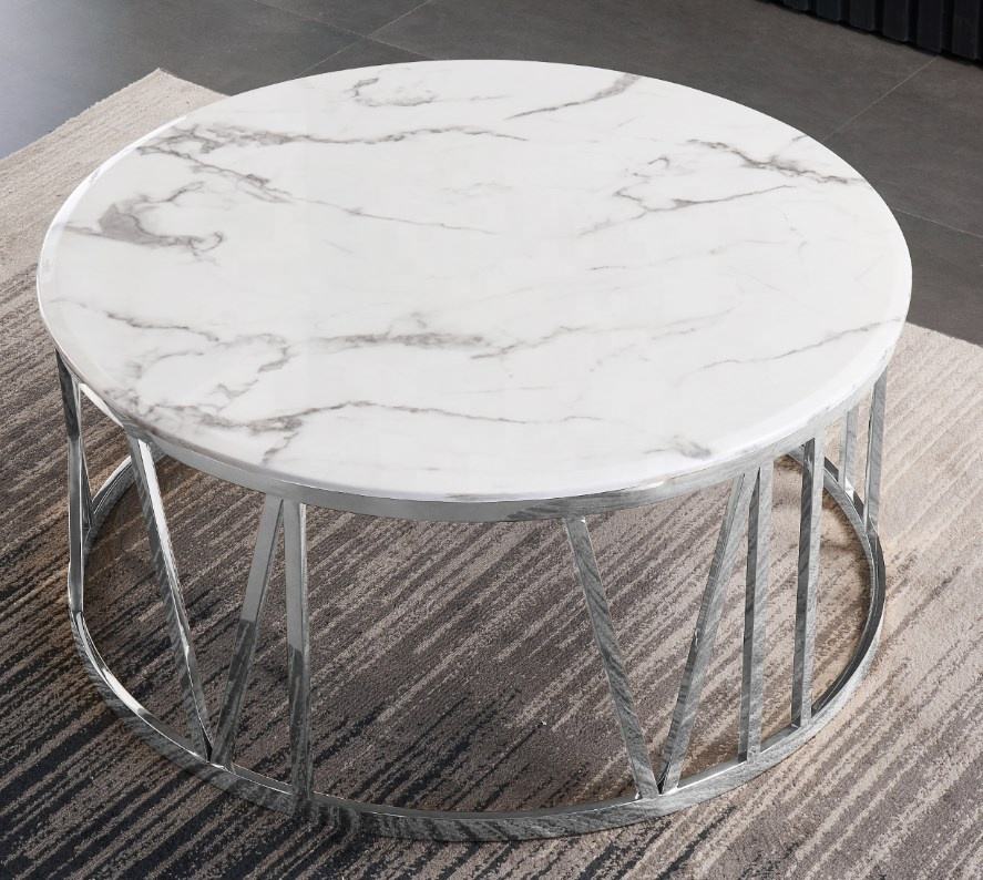 Luxury White Marble Center Table