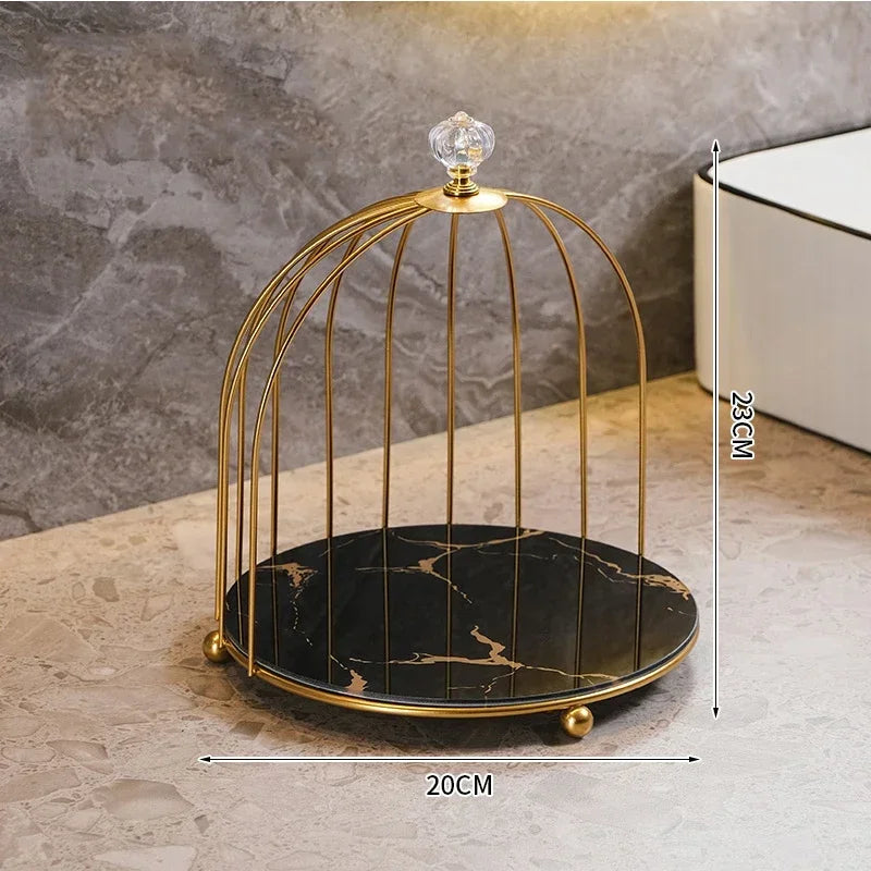 Iron bird cage rack lipstick perfume cosmetics skin care products storage rack finishing table rack bathroom cosmetics storage