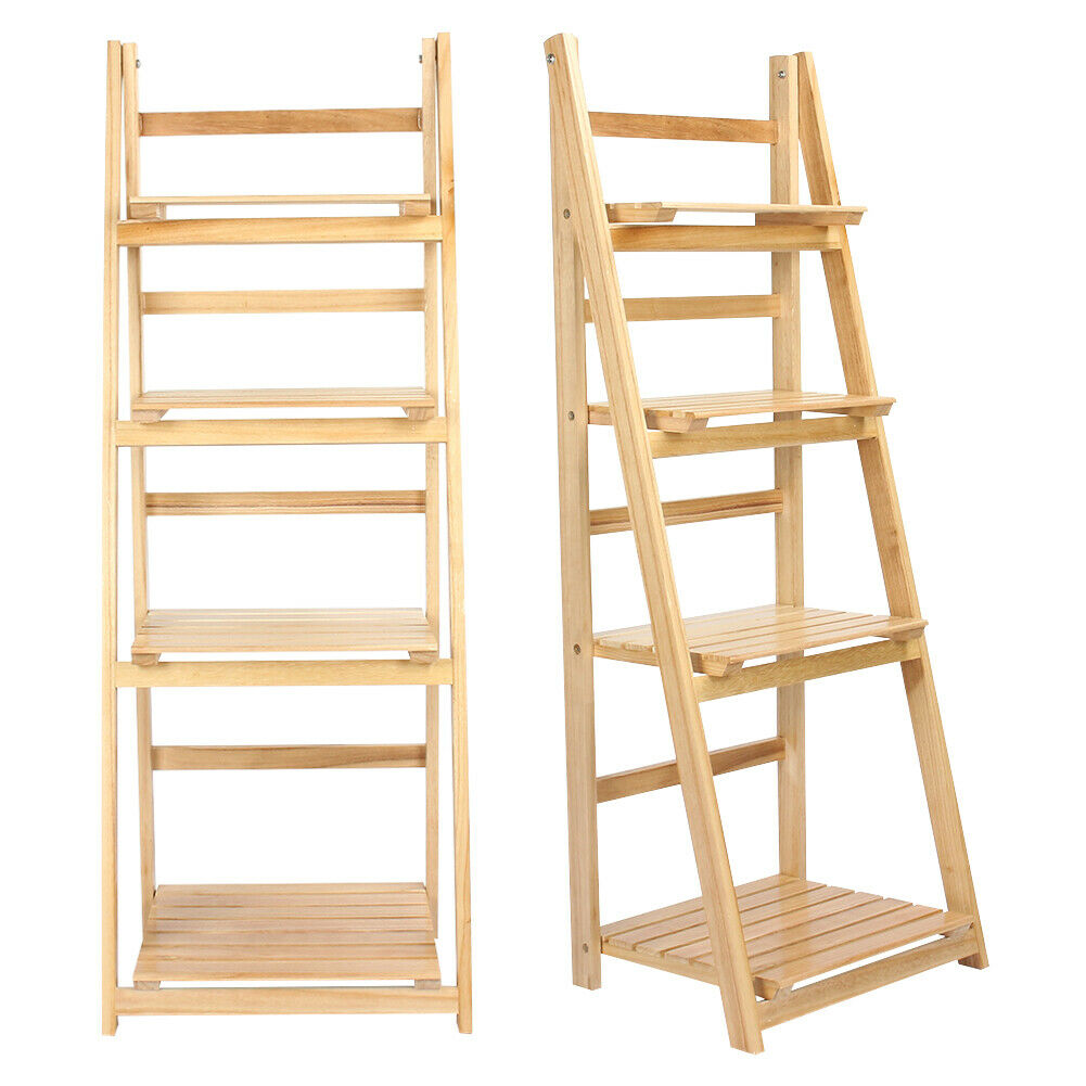 4-Tire Wooden Flower Stand Plant Display Shelves