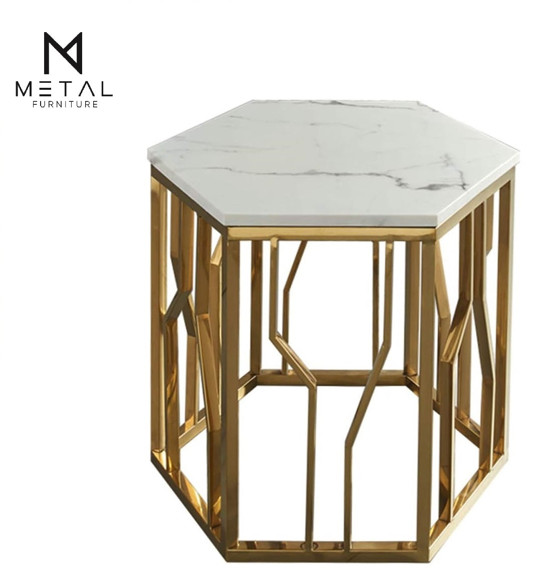 Hexagonal Metal Gold Coffee Table Modern Design Side Table Sofa End Table