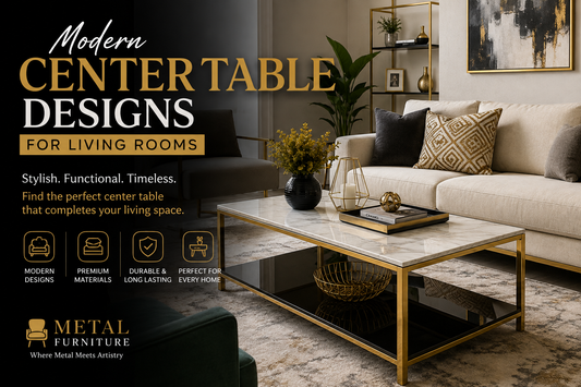 Modern center table designs for living rooms with stylish metal furniture