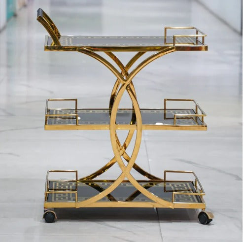 3-Tier X Serving Tea Trolley Modern Versatile Look