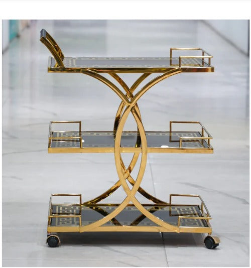 3-Tier X Serving Tea Trolley Modern Versatile Look