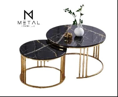 Rode Based 2 Pieces Round Center Table Luxury Look Home Decor