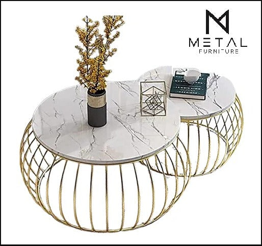 2 Pieces Round Center Table Home Decor Furniture Living Room Table