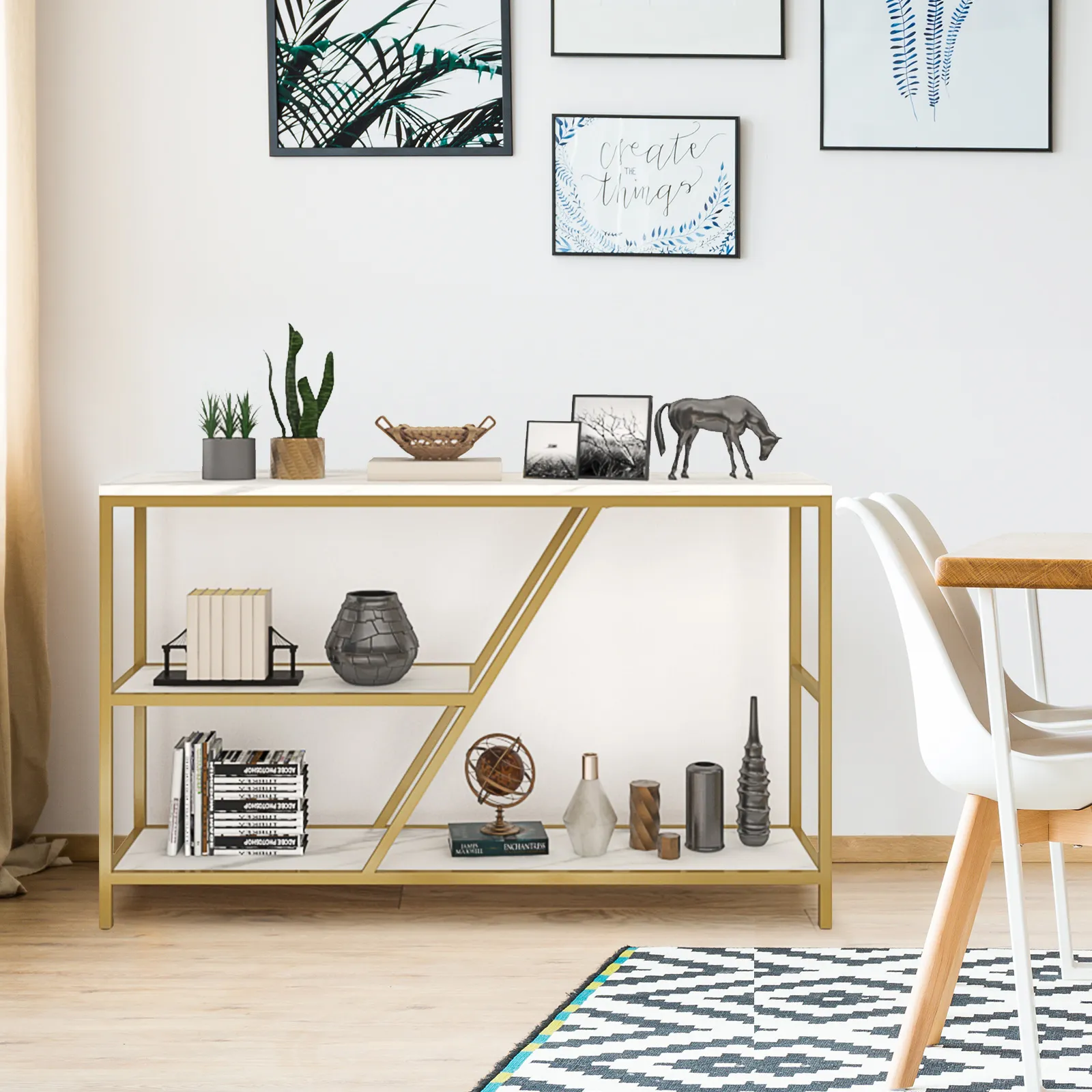 3-Tier Luxury Console Table – Metal Furniture