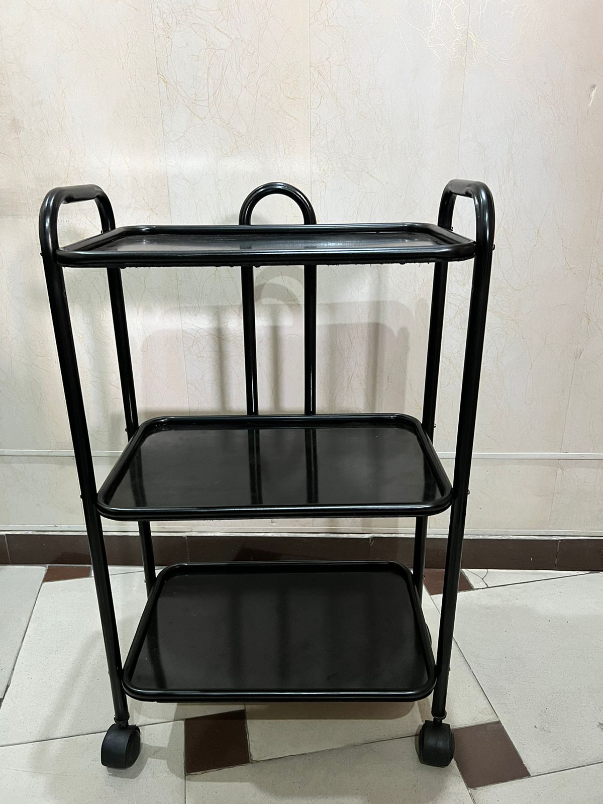 Small 3 Shelf Trolley Metal Frame Tea Serving Trolley