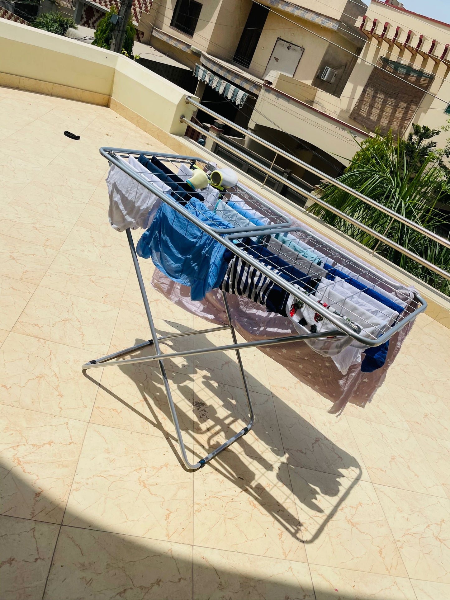 Folding Cloth Drying Stand Laundry Organization
