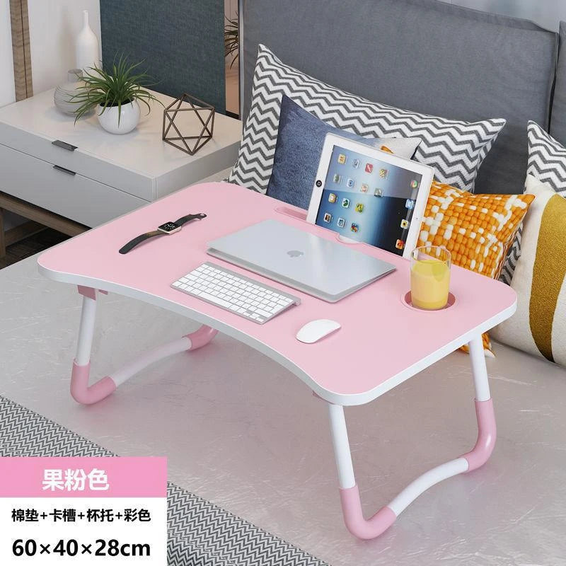 Wooden Folding Laptop Table With Cup Holder