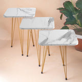 3 Leg Set Nesting Table Gold Paint Finish Modern Style