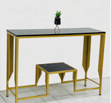2-Tier Center Shelf Console Table Metal Frame Living Room Table