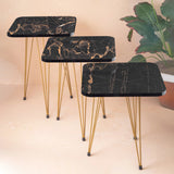3 Leg Set Nesting Table Gold Paint Finish Modern Style