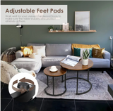 2 Pieces Round Half Circle Shape Nesting Table Set Living Room Furniture