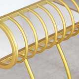 2 Shelf Rectangular Shape Center Table Gold Paint Finish