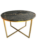 X Based Round Center Table 30" Diameter Luxury Look Style