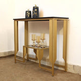 2-Tier Center Shelf Console Table Metal Frame Living Room Table