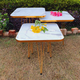 3 Leg Set Nesting Table Gold Paint Finish Modern Style
