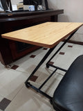 Z Shape Laptop Table Metal Frame With Wheels