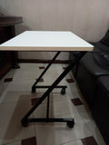Z Shape Laptop Table Metal Frame With Wheels