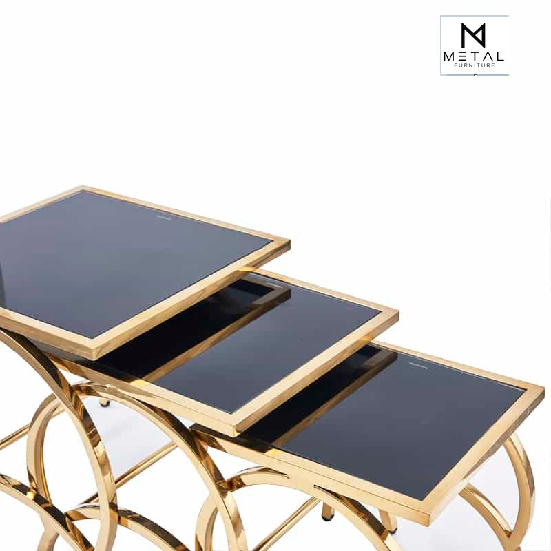 3 Pc Square Nesting Set Newly Designed, Space-Saving Nesting Set Elegance & Unique Design In wooden Marble Textue Sheet