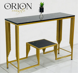 2-Tier Center Shelf Console Table Metal Frame Living Room Table