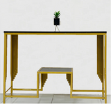 2-Tier Center Shelf Console Table Metal Frame Living Room Table