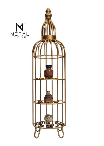 Gold Corner Rack – Metal Shelf | Metal Furniture

