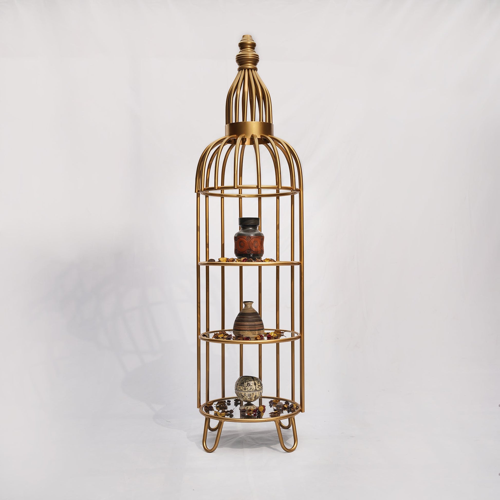 Gold Corner Rack – Metal Shelf | Metal Furniture

