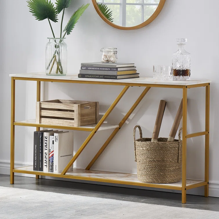 3-Tier Luxury Console Table – Metal Furniture