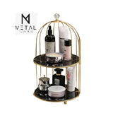 Double shelf Iron bird cage rack lipstick perfume cosmetics skin care products storage rack finishing table rack bathroom cosmetics storage