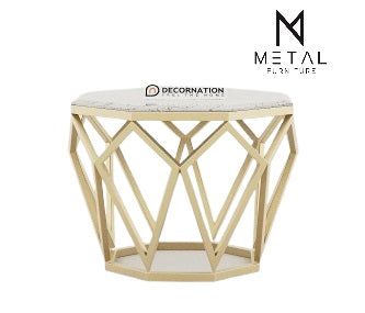 Diamond Shape Rode Based Center Table Versatile Look