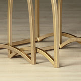 2 Pieces Bend Nesting Table Set Gold Paint Finish