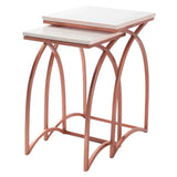 2 Pieces Bend Nesting Table Set Gold Paint Finish