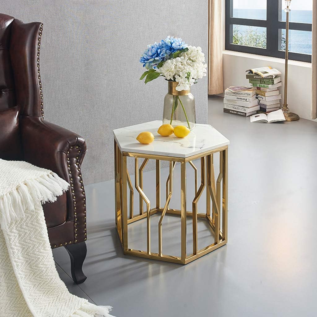 Hexagonal Metal Gold Coffee Table Modern Design Side Table Sofa End Table