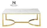 U Shape Rode Based Center Table Gold Paint Finish