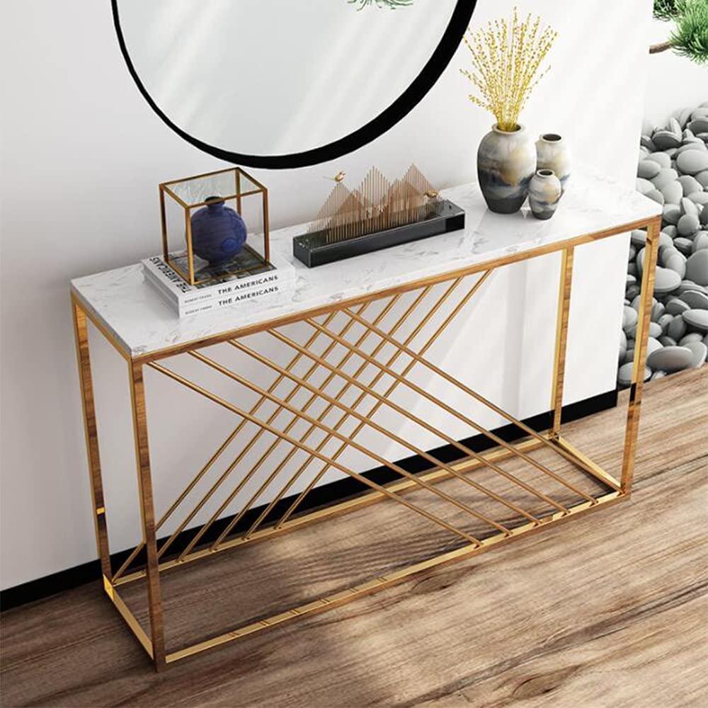 Center Cross Rods Console Table Living Room Hallway Table