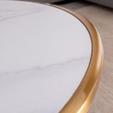 Round Shape Rode Based Center Table Gold Paint Finish