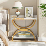 2-Shelf Rectangular Coffee Table Living Room Side Table Elevate Your Space