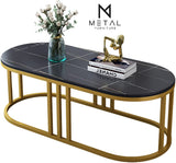 Capsule Shape Center Table Elegant Modern Design Rode Based Table