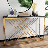 Center Cross Rods Console Table Living Room Hallway Table